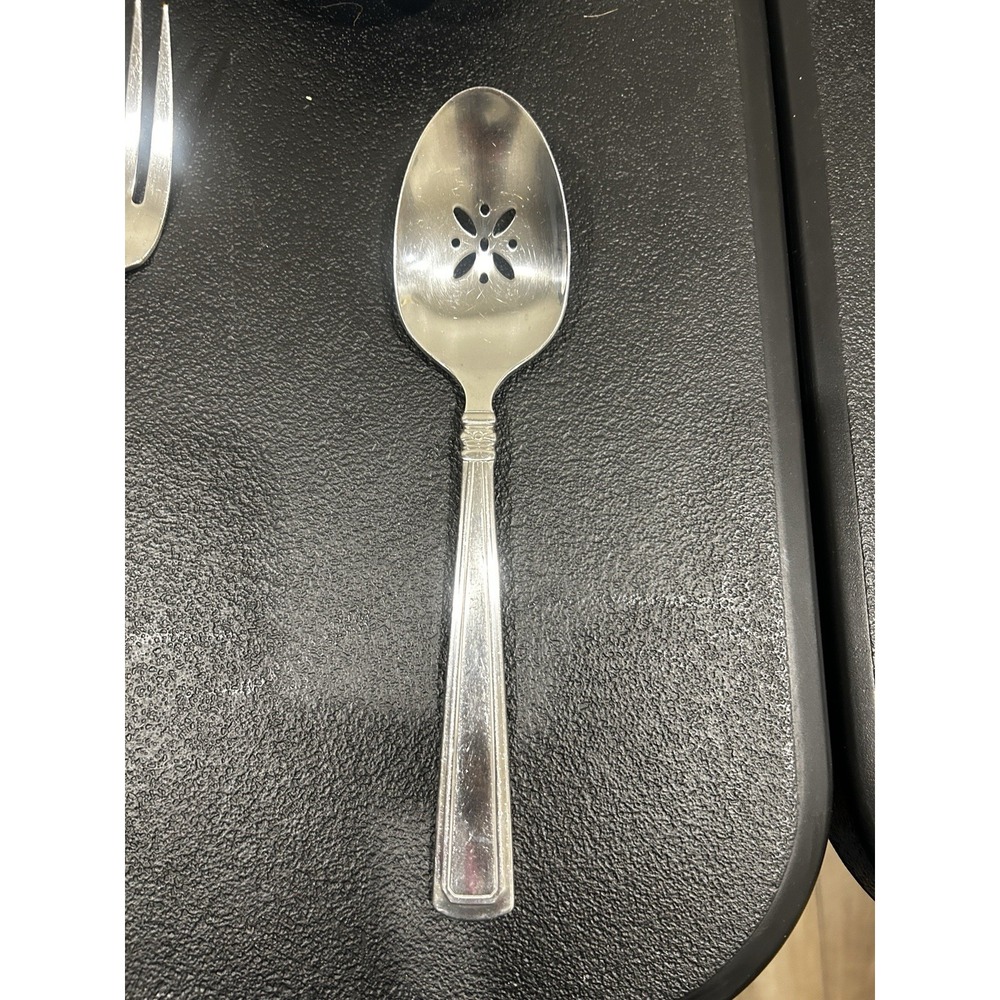 Longaberger Slotted Serving Spoon Stainless Steel  Woven Traditions Flatware